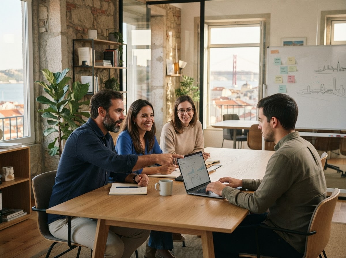 Cume Investex — equipa a analisar indicadores financeiros num painel de controlo